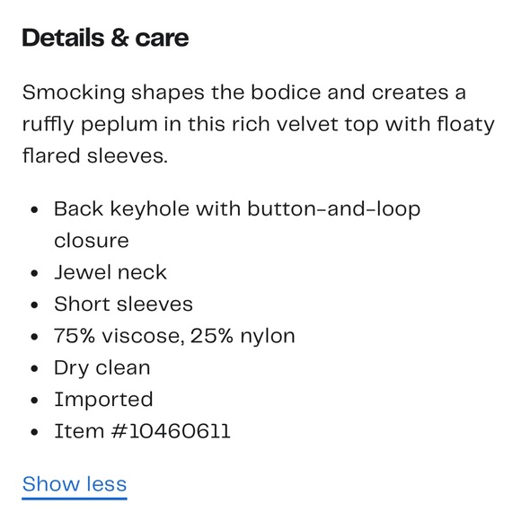 Rails Black Velvet Top - Picture 3 of 3